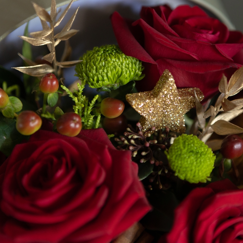 Christmas Hat Box Arrangement