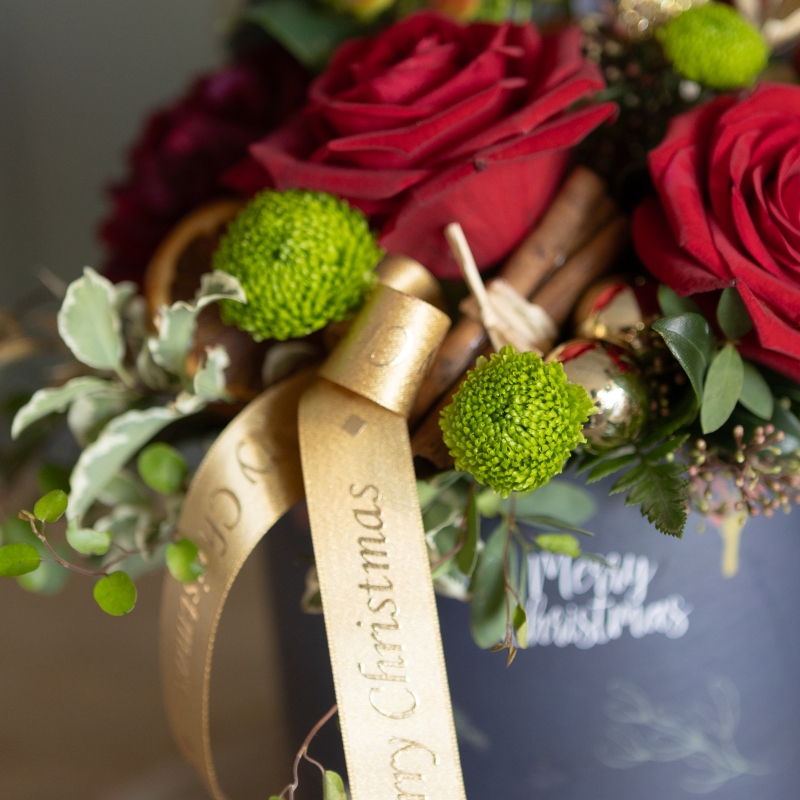 Christmas Hat Box Arrangement