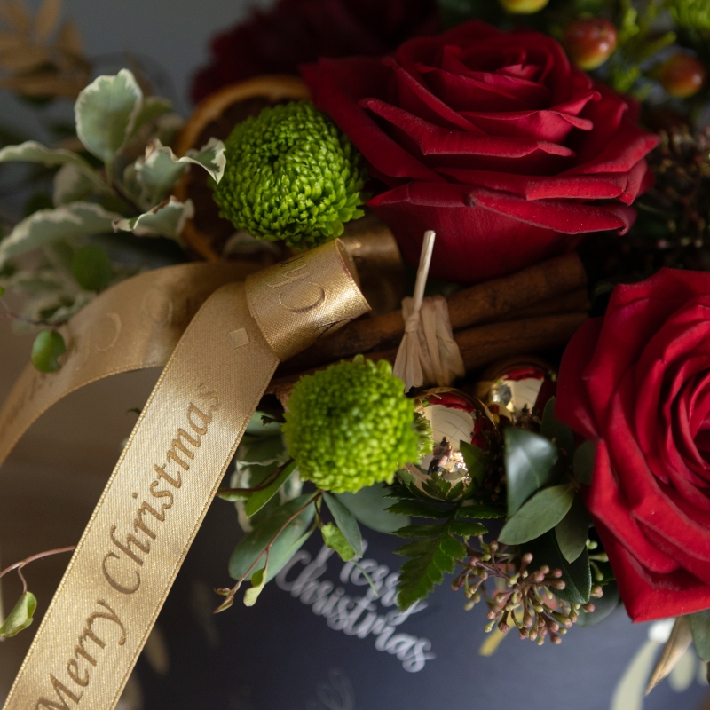 Christmas Hat Box Arrangement