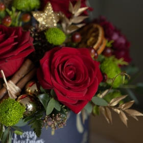 Christmas Hat Box Arrangement